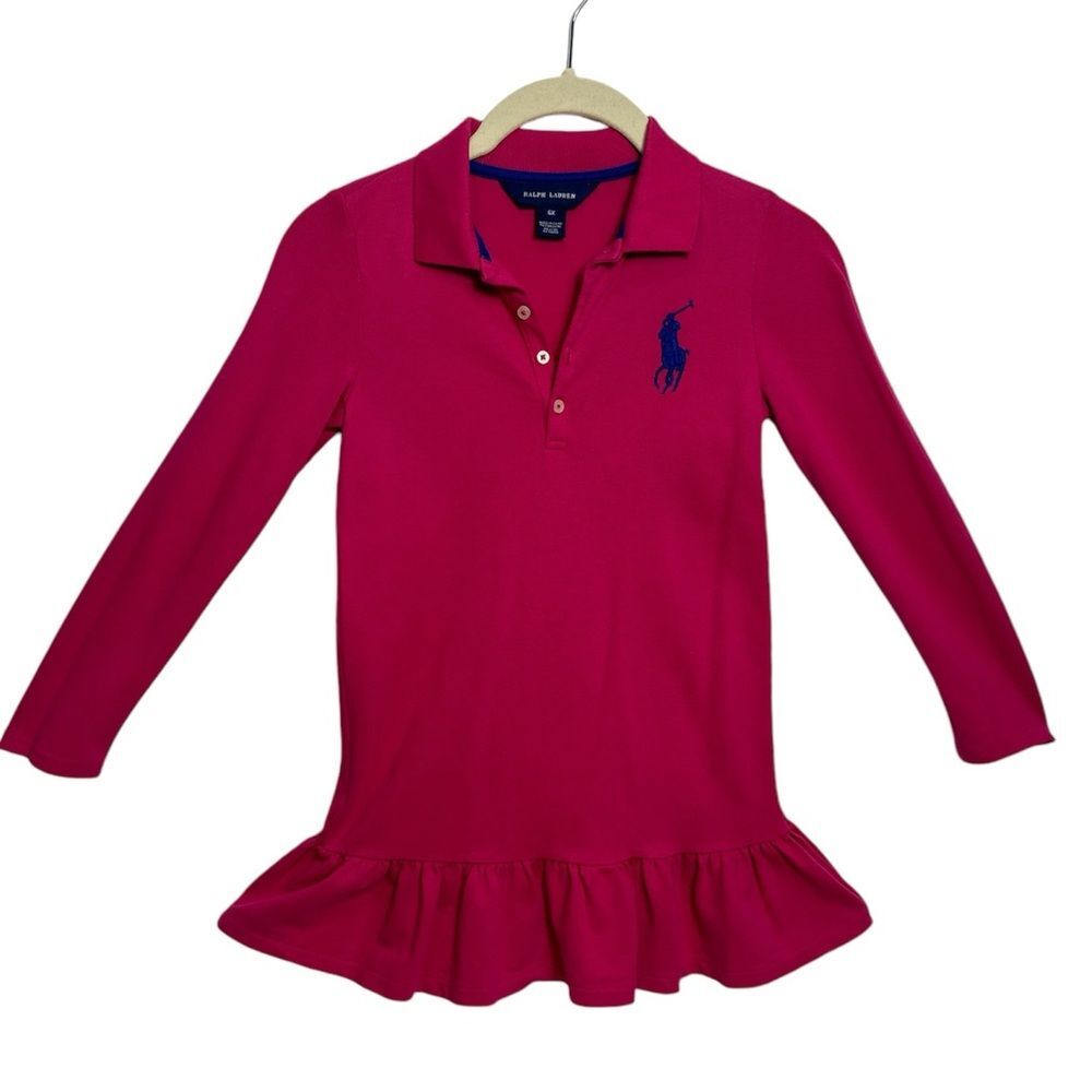 RALPH LAUREN Big‎ Pony Long-Sleeve Polo Dress SIZE 6X